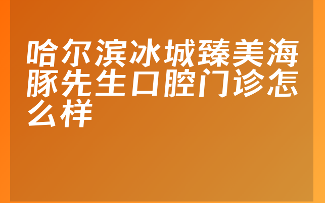 哈尔滨冰城臻美海豚先生口腔门诊怎么样